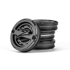 5-Piece Centercaps | Matte Gunmetal + Black Z + Carbon Fibre Inlay